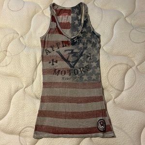 Affliction American Customs flag tank top